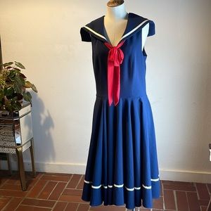 Vintage Rock Steady Navy Blue Sailor Dress